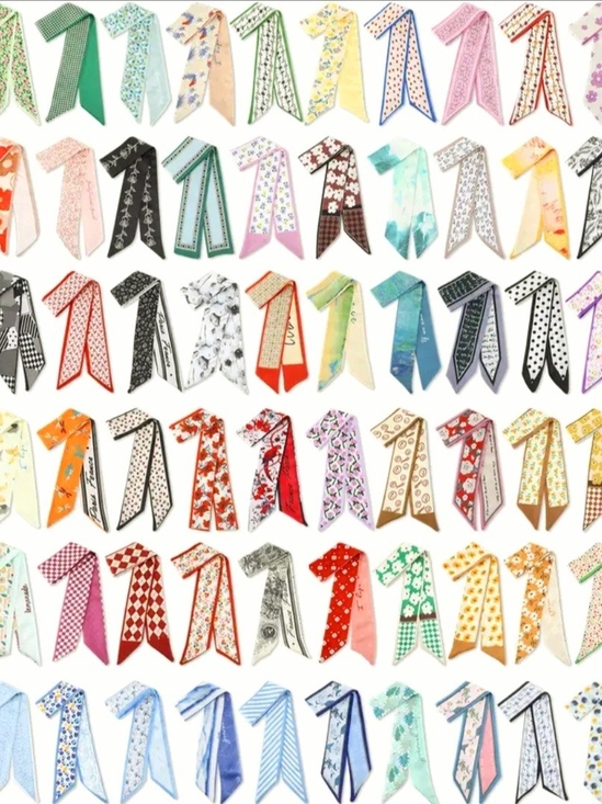 Accessories - Twilly Style Scarves 10 Pieces Assorted